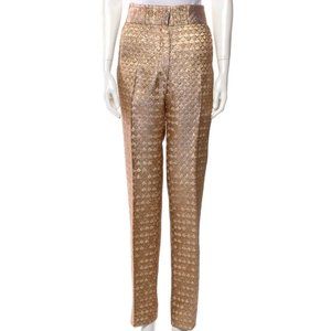 New L'Wren Scott pants 40 US 4 pants gold brocade Allegory of Love